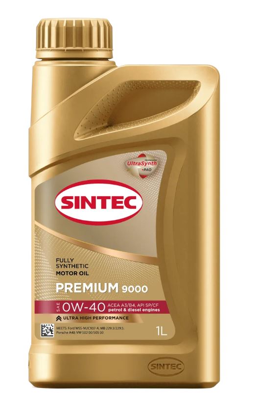 Sintec PREMIUM 9000 0W40 SP/CF A3/B4 1л