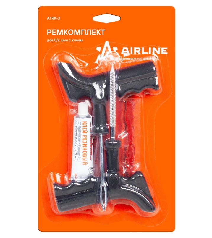 Набор для ремонта бескамерных шин AIRLINE с клеем ATRK-3